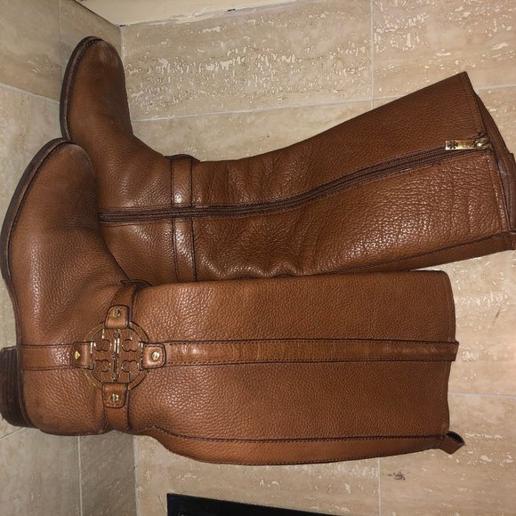 Tory Burch Riding Boots Tan Tall - Picture 3 of 9